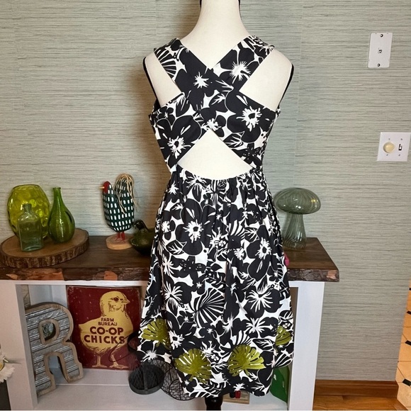 Whit Two Anthropologie Hana Embroidered Dress Women's Size 4 Cotton Stretch Blue - Picture 6 of 9